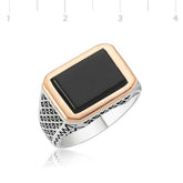Silver Black Stone Men's Ring